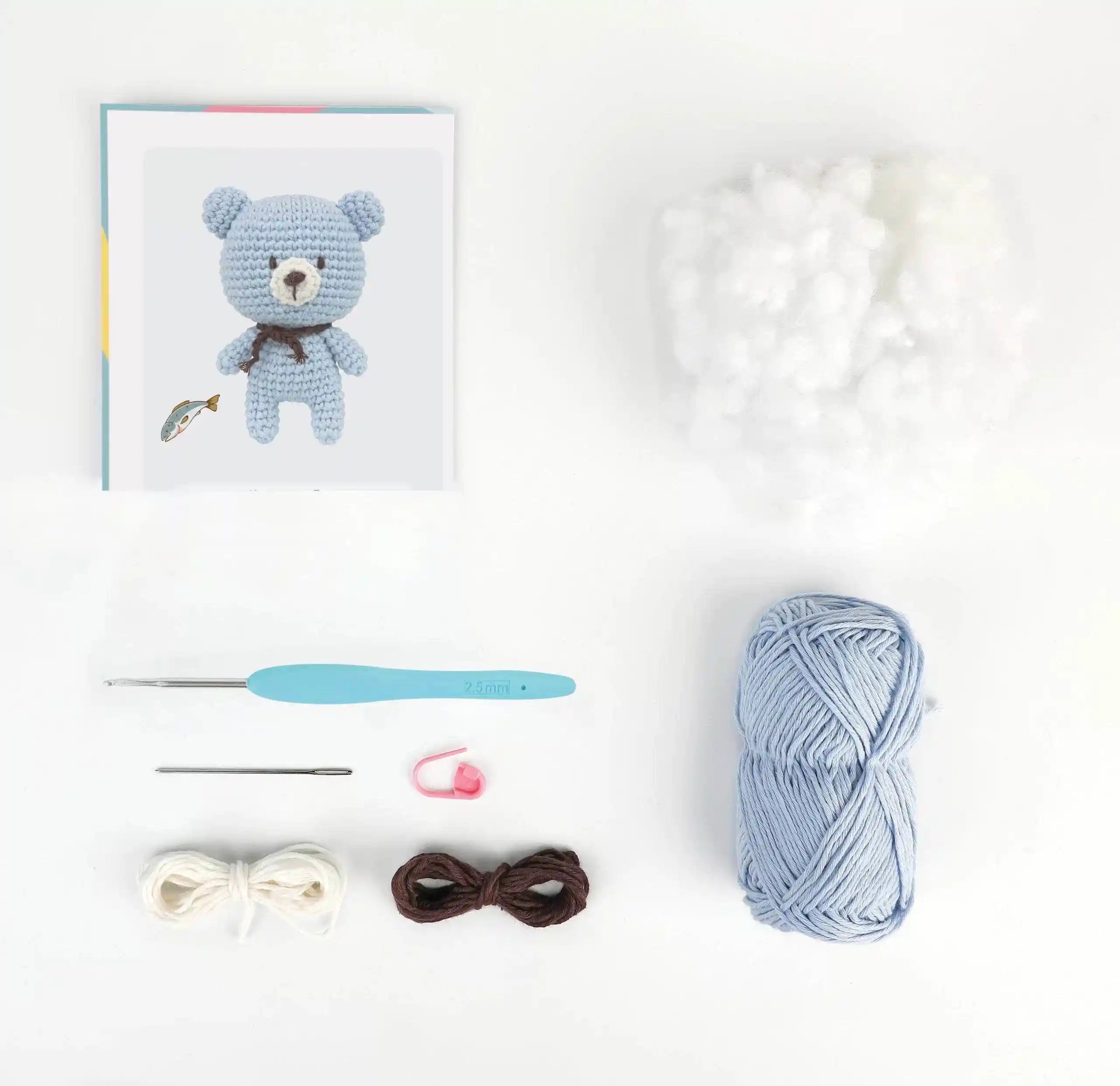 Mini Kit Amigurumi Bobby The Bear - Anchor - LacariaRicami.Store