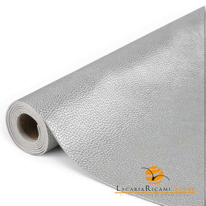 Foglio Ecopelle – Rotolo 45×100 cm | MAF Accessories - Colore: 13605-06K - MARTELLATO ARGENTO - by LacariaRicami.Store