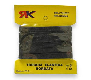ELASTICO Piatto - Colore: 12-7mm - NERO - by LacariaRicami.Store