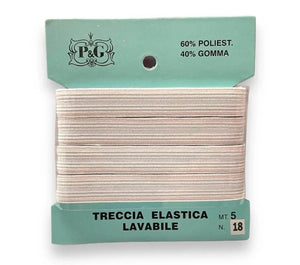 ELASTICO Piatto - Colore: 18-12mm - BIANCO - by LacariaRicami.Store