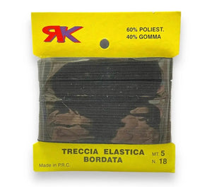 ELASTICO Piatto - Colore: 18-12mm - NERO - by LacariaRicami.Store