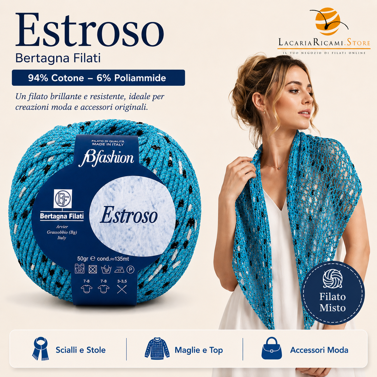 COTONE Estroso - Bertagna Filati - Colore: - by LacariaRicami.Store