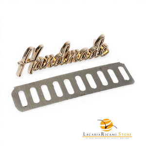 Etichetta HANDMADE In Metallo - MAF Accessories - Colore: HANDMADE 48x12mm - ORO - by LacariaRicami.Store