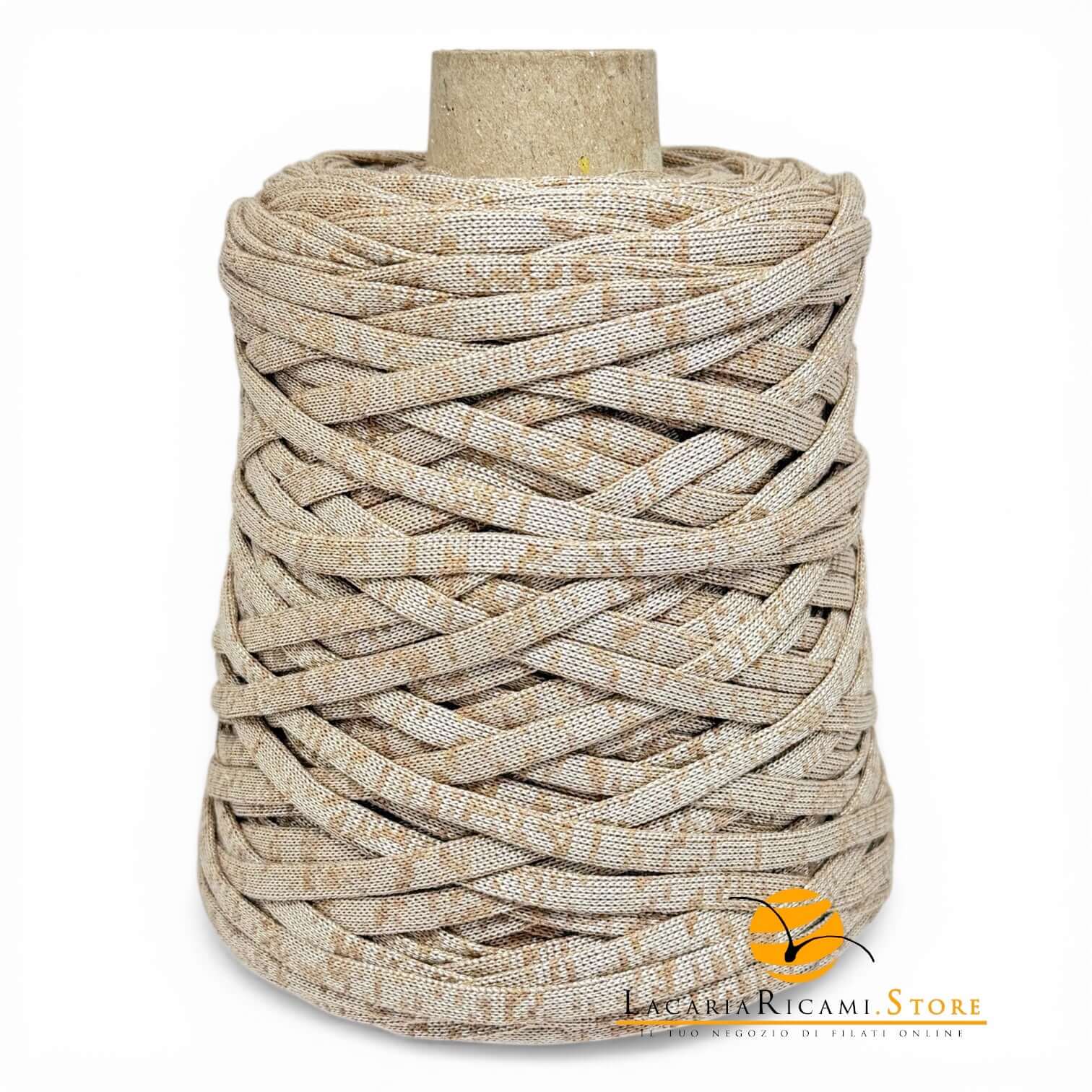 Fettuccia BANG - Bertagna Filati - Colore: 102 - ECRÚ ARGENTO - by LacariaRicami.Store