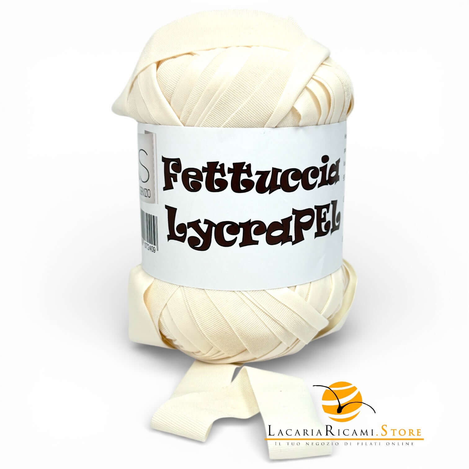 Fettuccia LycraPEL (Eco Pelle) - MAS Srl - Colore: 01 - PANNA - by LacariaRicami.Store