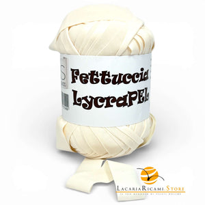 Fettuccia LycraPEL (Eco Pelle) - MAS Srl - Colore: 01 - PANNA - by LacariaRicami.Store