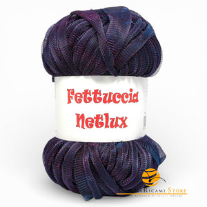 Fettuccia NETLUX - MAS Srl - Colore: 01 - ARCOBALENO VIOLA LUX - by LacariaRicami.Store