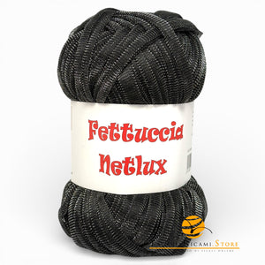 Fettuccia NETLUX - MAS Srl - Colore: 81S - NERO ARGENTO LUX - by LacariaRicami.Store