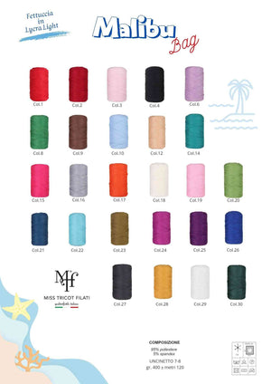 FETTUCCIA Lycra Malibu Bag - Miss Tricot Filati - LacariaRicami.Store