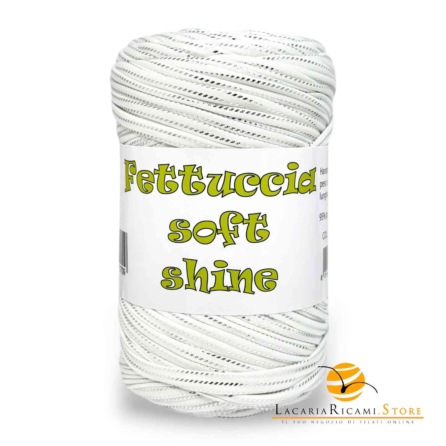 FETTUCCIA Soft Lycra - MAS Srl - Colore: SHINE 51 - BIANCO SILVER - by LacariaRicami.Store