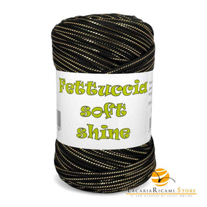 FETTUCCIA Soft Lycra - MAS Srl SHINE 81 - NERO GOLD - LacariaRicami.Store