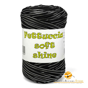 FETTUCCIA Soft Lycra - MAS Srl SHINE 81 - NERO SILVER - LacariaRicami.Store