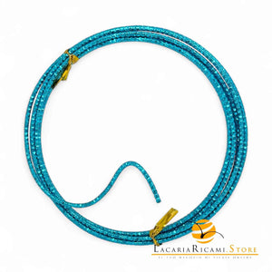 FILO In Alluminio Colorato LAVORATO 2 mmX2 metri - AZZURRO 842429 - LacariaRicami.Store