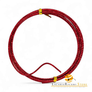 FILO In Alluminio Colorato LAVORATO 2 mmX2 metri - ROSSO 842429 - LacariaRicami.Store