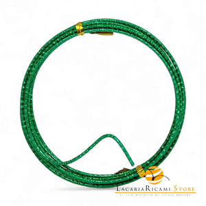 FILO In Alluminio Colorato LAVORATO - Colore: 2 mmX2 metri - VERDE 842429 - by LacariaRicami.Store