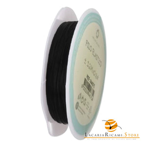 Filo Elastico Colorato per Bigiotteria - Colore: 0.8MM | (12M) - NERO - by LacariaRicami.Store
