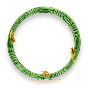 FILO In Alluminio Colorato TONDO - Colore: 0,6 mmX10 metri - VERDE - by LacariaRicami.Store