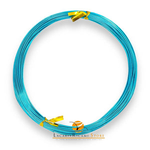 FILO In Alluminio Colorato TONDO - Colore: 1 mmX10 metri - AZZURRO - by LacariaRicami.Store