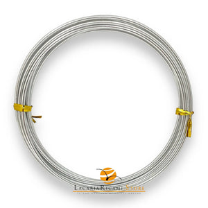 FILO In Alluminio Colorato TONDO - Colore: 2,5 mmX2 metri - ARGENTO - by LacariaRicami.Store