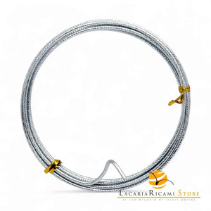 FILO In Alluminio Colorato LAVORATO - Colore: 2 mmX2 metri - ARGENTO 840254 - by LacariaRicami.Store