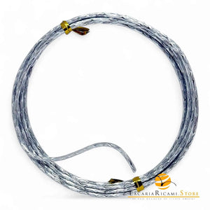 FILO In Alluminio Colorato LAVORATO - Colore: 2 mmX2 metri - ARGENTO 842432 - by LacariaRicami.Store