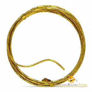 FILO In Alluminio Colorato LAVORATO - Colore: 2 mmX2 metri - ORO 842432 - by LacariaRicami.Store