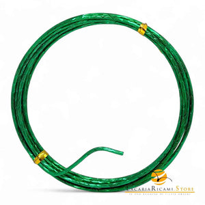 FILO In Alluminio Colorato LAVORATO - Colore: 2 mmX2 metri - VERDE 842433 - by LacariaRicami.Store