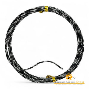 FILO In Alluminio Colorato LAVORATO - Colore: 2 mmX2 metri - NERO 842435 - by LacariaRicami.Store