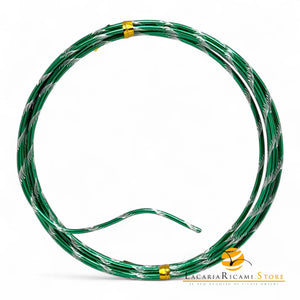 FILO In Alluminio Colorato LAVORATO - Colore: 2 mmX2 metri - VERDE 842435 - by LacariaRicami.Store