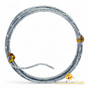 FILO In Alluminio Colorato LAVORATO - Colore: 2 mmX2 metri - ARGENTO 842436 - by LacariaRicami.Store