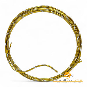 FILO In Alluminio Colorato LAVORATO - Colore: 2 mmX2 metri - ORO 842436 - by LacariaRicami.Store
