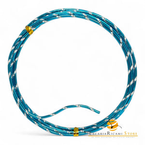 FILO In Alluminio Colorato LAVORATO - Colore: 2 mmX2 metri - AZZURRO 842437 - by LacariaRicami.Store
