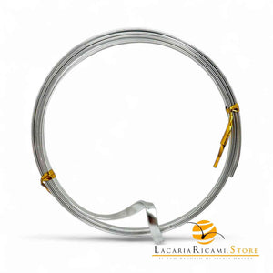 FILO In Alluminio Colorato PIATTO 4 mmX1 metri - ARGENTO LISCIO - LacariaRicami.Store