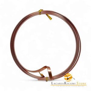 FILO In Alluminio Colorato PIATTO 4 mmX1 metri - ROSA LISCIO - LacariaRicami.Store