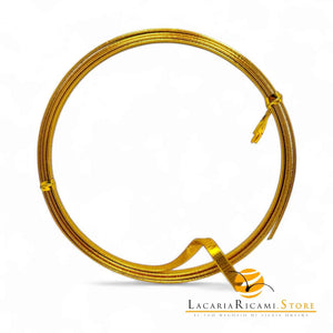 FILO In Alluminio Colorato PIATTO 4 mmX1 metri - ORO RUVIDO - LacariaRicami.Store