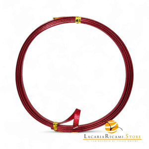 FILO In Alluminio Colorato PIATTO - Colore: 4 mmX1 metri - ROSSO RUVIDO - by LacariaRicami.Store