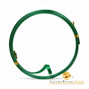 FILO In Alluminio Colorato PIATTO 4 mmX1 metri - VERDE RUVIDO - LacariaRicami.Store