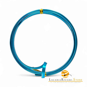 FILO In Alluminio Colorato PIATTO - Colore: 5 mmX1 metri - AZZURRO LISCIO - by LacariaRicami.Store