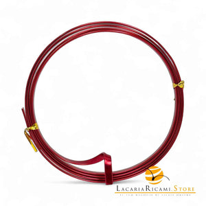 FILO In Alluminio Colorato PIATTO 5 mmX1 metri - ROSSO LISCIO - LacariaRicami.Store