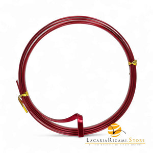 FILO In Alluminio Colorato PIATTO - Colore: 5 mmX1 metri - ROSSO LISCIO - by LacariaRicami.Store
