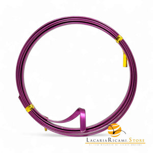 FILO In Alluminio Colorato PIATTO 5 mmX1 metri - VIOLA LISCIO - LacariaRicami.Store