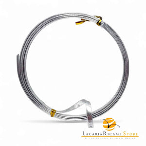 FILO In Alluminio Colorato PIATTO - Colore: 5 mmX1 metri - ARGENTO RUVIDO - by LacariaRicami.Store