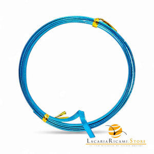 FILO In Alluminio Colorato PIATTO 5mmX1 metri - AZZURRO RUVIDO - LacariaRicami.Store