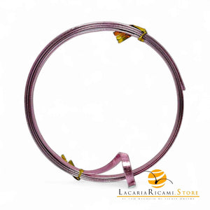 FILO In Alluminio Colorato PIATTO 5 mmX1 metri - LILLA RUVIDO - LacariaRicami.Store