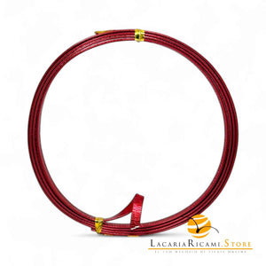 FILO In Alluminio Colorato PIATTO 5 mmX1 metri - ROSSO RUVIDO - LacariaRicami.Store