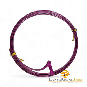 FILO In Alluminio Colorato PIATTO - Colore: 5 mmX1 metri - VIOLA RUVIDO - by LacariaRicami.Store