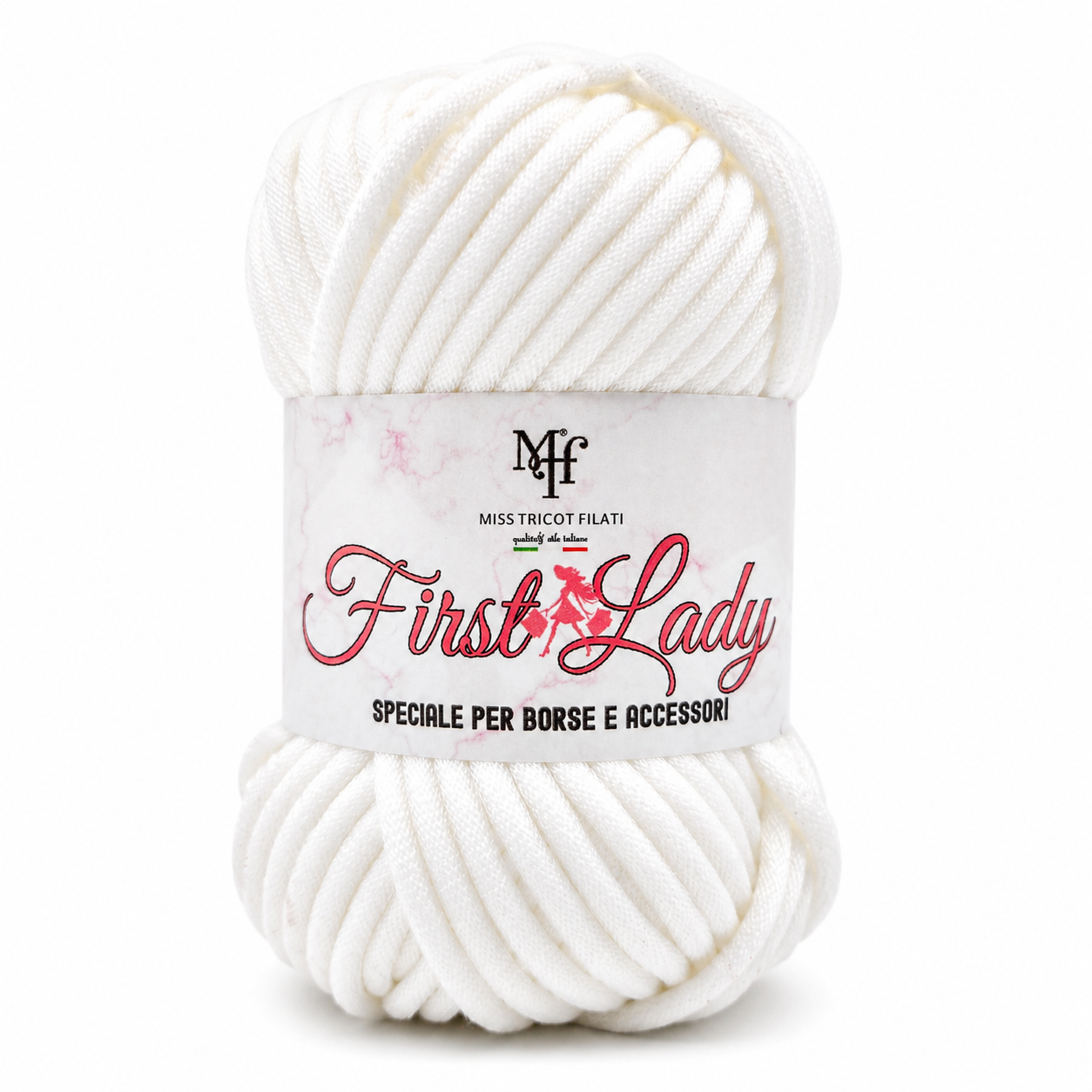 Tubolare First Lady – Miss Tricot Filati - Colore: 01 - BIANCO LUREX MADREPERLA - by LacariaRicami.Store