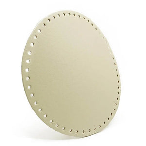 Fondo Per BORSE Tondo 23 Cm In Ecopelle - Colore: PANNA - by LacariaRicami.Store
