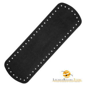 Fondo Per BORSE - 30x10 Cm | EcoPelle - Colore: NERO - by LacariaRicami.Store