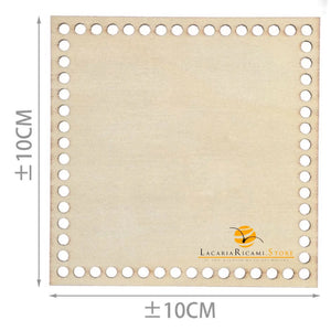 FONDO di LEGNO - Colore: QUADRATO = 10X10 Cm - by LacariaRicami.Store